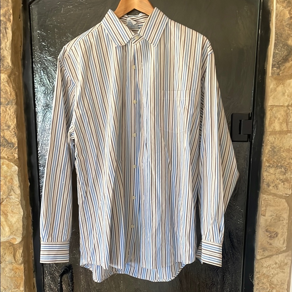 Old Navy Blue and White Striped Casual Shirt